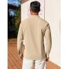 imageCOOFANDY Mens Henley Shirt Long Sleeve Lightweight Casual TShirt Summer Beach Hippie Tee ShirtKhaki