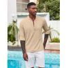imageCOOFANDY Mens Henley Shirt Long Sleeve Lightweight Casual TShirt Summer Beach Hippie Tee ShirtKhaki