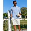 imageCOOFANDY Mens Henley Shirt Long Sleeve Lightweight Casual TShirt Summer Beach Hippie Tee ShirtLight Blue
