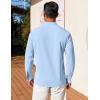 imageCOOFANDY Mens Henley Shirt Long Sleeve Lightweight Casual TShirt Summer Beach Hippie Tee ShirtLight Blue