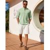 imageCOOFANDY Mens Henley Shirt Long Sleeve Lightweight Casual TShirt Summer Beach Hippie Tee ShirtLight Green
