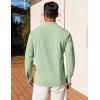 imageCOOFANDY Mens Henley Shirt Long Sleeve Lightweight Casual TShirt Summer Beach Hippie Tee ShirtLight Green