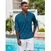 imageCOOFANDY Mens Henley Shirt Long Sleeve Lightweight Casual TShirt Summer Beach Hippie Tee ShirtMidnight Blue