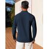 imageCOOFANDY Mens Henley Shirt Long Sleeve Lightweight Casual TShirt Summer Beach Hippie Tee ShirtNavy Blue