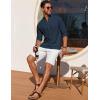 imageCOOFANDY Mens Henley Shirt Long Sleeve Lightweight Casual TShirt Summer Beach Hippie Tee ShirtNavy Blue