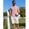 imageCOOFANDY Mens Henley Shirt Long Sleeve Lightweight Casual TShirt Summer Beach Hippie Tee ShirtPink