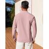imageCOOFANDY Mens Henley Shirt Long Sleeve Lightweight Casual TShirt Summer Beach Hippie Tee ShirtPink