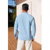 imageCOOFANDY Mens Henley Shirt Long Sleeve Lightweight Casual TShirt Summer Beach Hippie Tee ShirtSky Blue