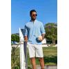 imageCOOFANDY Mens Henley Shirt Long Sleeve Lightweight Casual TShirt Summer Beach Hippie Tee ShirtSky Blue