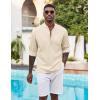 imageCOOFANDY Mens Henley Shirt Long Sleeve Lightweight Casual TShirt Summer Beach Hippie Tee ShirtVanilla Ice