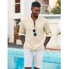 imageCOOFANDY Mens Henley Shirt Long Sleeve Lightweight Casual TShirt Summer Beach Hippie Tee ShirtVanilla Ice