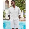 imageCOOFANDY Mens Henley Shirt Long Sleeve Lightweight Casual TShirt Summer Beach Hippie Tee ShirtWhite