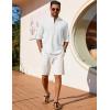 imageCOOFANDY Mens Henley Shirt Long Sleeve Lightweight Casual TShirt Summer Beach Hippie Tee ShirtWhite