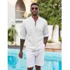 imageCOOFANDY Mens Henley Shirt Long Sleeve Lightweight Casual TShirt Summer Beach Hippie Tee ShirtWhite