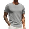 imageCOOFANDY Mens Crewneck Sweater Short Sleeve Knit Pullover Casual Basic Tops Classic Fashion TeesLight Grey