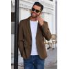 imageCOOFANDY Mens Blazer Business Suit Jacket Slim Fit Two Button Casual Sport CoatsBrown