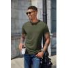 imageCOOFANDY Mens Henley Shirts Short Sleeve Casual Basic Henley Tee Summer Button Lightweight Stretch T ShirtsArmy Green