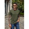 imageCOOFANDY Mens Henley Shirts Short Sleeve Casual Basic Henley Tee Summer Button Lightweight Stretch T ShirtsArmy Green