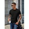 imageCOOFANDY Mens Henley Shirts Short Sleeve Casual Basic Henley Tee Summer Button Lightweight Stretch T ShirtsBlack