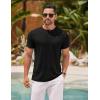 imageCOOFANDY Mens Henley Shirts Short Sleeve Casual Basic Henley Tee Summer Button Lightweight Stretch T ShirtsBlack
