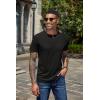 imageCOOFANDY Mens Henley Shirts Short Sleeve Casual Basic Henley Tee Summer Button Lightweight Stretch T ShirtsBlack