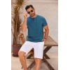 imageCOOFANDY Mens Henley Shirts Short Sleeve Casual Basic Henley Tee Summer Button Lightweight Stretch T ShirtsDark Blue