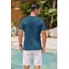 imageCOOFANDY Mens Henley Shirts Short Sleeve Casual Basic Henley Tee Summer Button Lightweight Stretch T ShirtsDark Blue