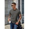 imageCOOFANDY Mens Henley Shirts Short Sleeve Casual Basic Henley Tee Summer Button Lightweight Stretch T ShirtsDark Gray