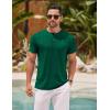 imageCOOFANDY Mens Henley Shirts Short Sleeve Casual Basic Henley Tee Summer Button Lightweight Stretch T ShirtsDark Green