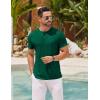 imageCOOFANDY Mens Henley Shirts Short Sleeve Casual Basic Henley Tee Summer Button Lightweight Stretch T ShirtsDark Green