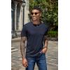 imageCOOFANDY Mens Henley Shirts Short Sleeve Casual Basic Henley Tee Summer Button Lightweight Stretch T ShirtsDark Navy Blue