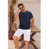 imageCOOFANDY Mens Henley Shirts Short Sleeve Casual Basic Henley Tee Summer Button Lightweight Stretch T ShirtsDark Navy Blue