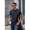 imageCOOFANDY Mens Henley Shirts Short Sleeve Casual Basic Henley Tee Summer Button Lightweight Stretch T ShirtsDark Navy Blue