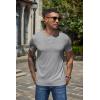 imageCOOFANDY Mens Henley Shirts Short Sleeve Casual Basic Henley Tee Summer Button Lightweight Stretch T ShirtsLight Gray