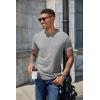 imageCOOFANDY Mens Henley Shirts Short Sleeve Casual Basic Henley Tee Summer Button Lightweight Stretch T ShirtsLight Gray