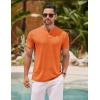 imageCOOFANDY Mens Henley Shirts Short Sleeve Casual Basic Henley Tee Summer Button Lightweight Stretch T ShirtsOrange