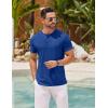 imageCOOFANDY Mens Henley Shirts Short Sleeve Casual Basic Henley Tee Summer Button Lightweight Stretch T ShirtsSky Blue