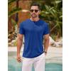 imageCOOFANDY Mens Henley Shirts Short Sleeve Casual Basic Henley Tee Summer Button Lightweight Stretch T ShirtsSky Blue
