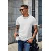 imageCOOFANDY Mens Henley Shirts Short Sleeve Casual Basic Henley Tee Summer Button Lightweight Stretch T ShirtsWhite