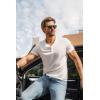 imageCOOFANDY Mens Henley Shirts Short Sleeve Casual Basic Henley Tee Summer Button Lightweight Stretch T ShirtsWhite