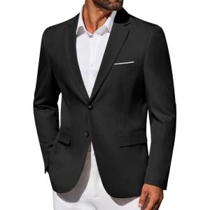imageCOOFANDY Mens Blazer Business Suit Jacket Slim Fit Two Button Casual Sport CoatsBlack