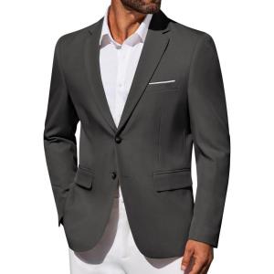 imageCOOFANDY Mens Blazer Business Suit Jacket Slim Fit Two Button Casual Sport CoatsDark Grey