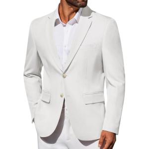 imageCOOFANDY Mens Blazer Business Suit Jacket Slim Fit Two Button Casual Sport CoatsWhite