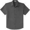 imageCOOFANDY Big ampamp Tall Dress Shirts for Men Short Sleeve Button Down Casual ShirtsDark Grey