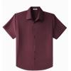 imageCOOFANDY Big ampamp Tall Dress Shirts for Men Short Sleeve Button Down Casual ShirtsDeep Red