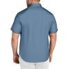 imageCOOFANDY Big ampamp Tall Dress Shirts for Men Short Sleeve Button Down Casual ShirtsGrey Blue