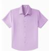 imageCOOFANDY Big ampamp Tall Dress Shirts for Men Short Sleeve Button Down Casual ShirtsLilac