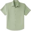 imageCOOFANDY Big ampamp Tall Dress Shirts for Men Short Sleeve Button Down Casual ShirtsSage Green