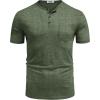 imageCOOFANDY Mens Henley Shirts Short Sleeve Casual T Shirt Plain Slim Fit Henley Stylish Summer Tee Shirts with PocketArmy Green
