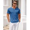 imageCOOFANDY Mens Henley Shirts Short Sleeve Casual T Shirt Plain Slim Fit Henley Stylish Summer Tee Shirts with PocketBlue